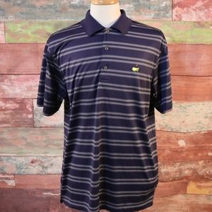 Masters Augusta Blue Stripe Golf Size L Polo Shirt